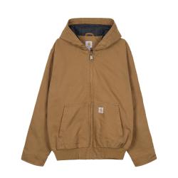 carhartt 104050 工装连帽夹克 男女同款 水洗帆布 三级防寒保暖 棕 XL