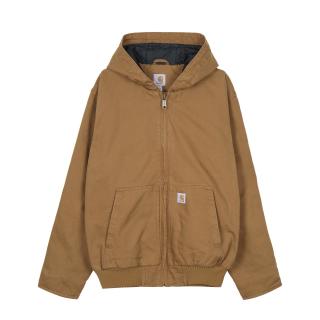 carhartt 104050 工装连帽夹克 男女同款 水洗帆布 三级防寒保暖 棕 XL