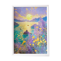 聪派拼图相框空框75x50cm裱框1000片木质框架挂墙装饰家居装饰 白色