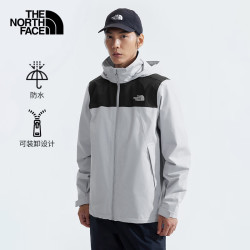 北面 TheNorthFace Sangro 黑武士冲锋衣 防风防水 透气拉链连帽 三合一系统 88FR 星尘灰 2XL