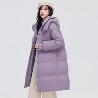 雪中飞 经典百搭时尚休闲系列H版型显瘦舒适保暖长款女式羽绒服