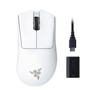 雷蛇 炼狱蝰蛇V3 Pro 专业版 双模鼠标 2.4G+无线连接 轻量化 人体工程学 白色