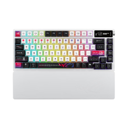ROG 夜魔X 75键 机械键盘 三模 热插拔 FR4定位板 雪武白轴V2 月耀白