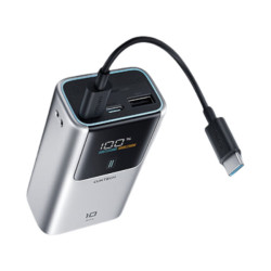 酷态科 10号超级电能棒mini 移动电源 10000mAh 55W 自带线 可上飞机 灰色