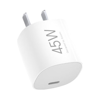 小米 MI/小米 GaN小布丁 45W 氮化镓充电器 闪充 小巧便捷 适用小米/红米手机/平板笔记本 白色 充电头+1米C-C线