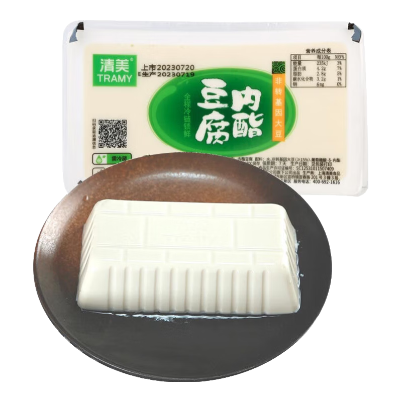 清美绢豆腐内酯盒装新鲜原味嫩豆腐豆花豆脑凉拌皮蛋汤寿喜锅白豆腐 清美内酯豆腐400克*3盒 1200g
