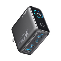 Anker 140W 氮化镓 充电器 多口快充 智能屏显 适用于iPhone17/16/15手机Macbook 黑色