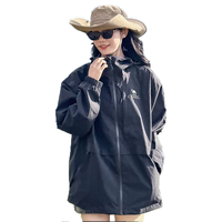 骆驼（CAMEL）女装三防冲锋衣外套女2024春秋防风防水连帽休闲户外外套 苍绿色/橡木灰，女