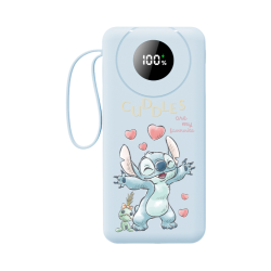 迪士尼 移动电源 20000mAh 22.5W 自带线 智能数显 史迪仔 自带线