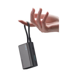酷态科 CP13 10000mAh 33W 移动电源 自带线 快充 双向 星云灰