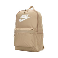 NIKE Heritage系列 初中背包双肩包 徽标印花 拉链开合口袋 宽敞收纳 卡其色拼白色 DC4244-297