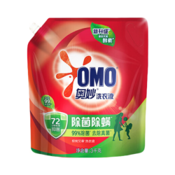 奥妙 洗衣液 强力去污 深层洁净 家用袋装 艾草香 除菌除螨 3kg 5袋