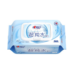 心相印 EDI超纯水湿巾 80片*12包 加厚湿纸巾 温和不含酒精 家庭囤货