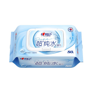 心相印 EDI超纯水湿巾 80片*12包 加厚湿纸巾 温和不含酒精 家庭囤货