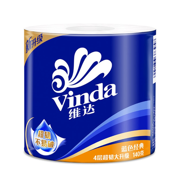 PLUS会员：维达 有芯卷纸 超韧4层140克*30卷
