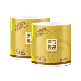 清风 金装原木纯品卷纸 加厚 家用 实惠装125g 30卷