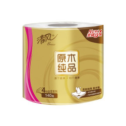 清风 有芯卷纸 金装4层140克*30卷 卫生纸厕纸 厚实 纸巾 卷筒纸 整箱