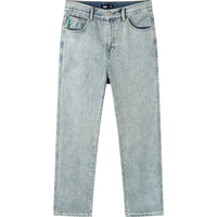 森马（Semir）牛仔裤男冬季磨毛舒适长裤显腿长潮宽松直筒裤子 牛仔中蓝88202 35