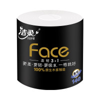 PLUS会员：洁柔 有芯卷纸 黑Face4层140克*30卷 厚韧耐用 卫生纸卷筒纸纸巾整箱