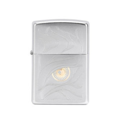 ZIPPO 防风煤油打火机 缎砂镀铬 秋水含睛 锻纱镀铬秋水含睛