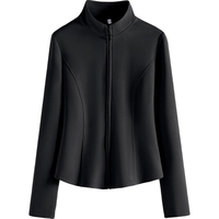 MJ STYLE空气层修身外套女2025春运动时尚休闲显瘦立领拉链短款上衣