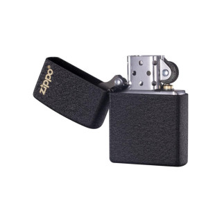 ZIPPO 黑裂漆磨砂防风煤油打火机 右上标志