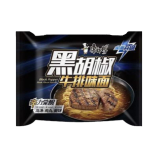 康师傅 黑胡椒牛排方便面 袋装 夜宵 红烧牛肉 104g 5袋