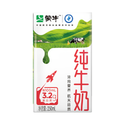 蒙牛 全脂纯牛奶250ml×18盒*2箱