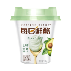 蒙牛 每日鲜酪 风味发酵乳 杯装 牛油果味 100g 100g 3杯