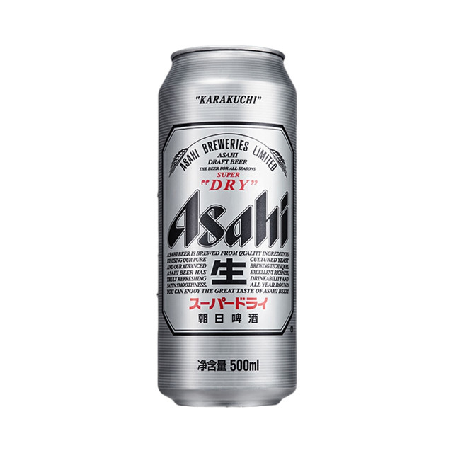 朝日啤酒 朝日 淡色拉格啤酒 500ml 罐装 超爽 聚会 500ml 12罐