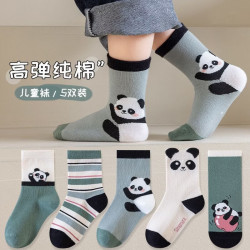 勋阳宇乐 春秋棉质婴儿袜子 熊猫盼盼  5双