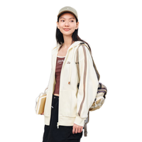 森马(Semir)外套女复古学院风宽松连帽夹克2024春季109124108002 奶油香草-奶白10501 XS