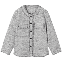 对白轻奢优雅小香风短外套女2025春季织流苏高级感通勤上衣 灰白色 S