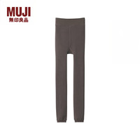 無印良品 MUJI 女式 里抓绒厚款收腿裤打底裤女款紧身裤保暖25年冬季女装 烟熏棕色
