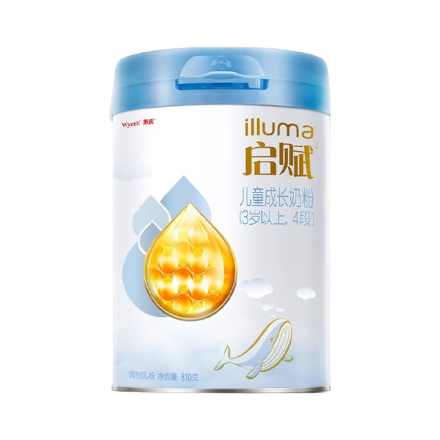 惠氏 启赋illuma蓝钻4段儿童配方奶粉 新国标 成长配方 810g