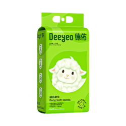 德佑 小白羊孕婴宝宝棉柔巾 干湿两用 加大加厚 悬挂式 珍珠纹 4件