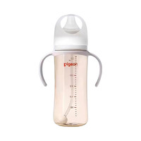 贝亲 PPSU宽口径奶瓶 新生儿自然离乳 重力球吸管 耐摔塑料 9个月+ 330ml