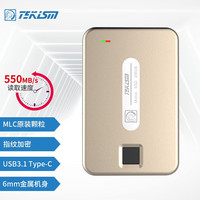 特科芯 TEK1 PRO指纹加密移动固态硬盘手机支持 香槟金（指纹加密 原装MLC） 香槟金 1TB