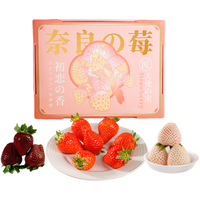 京地达山东三色草莓白草莓 净重1斤礼盒 白红粉色草莓 水果源头直发 三色1斤礼盒