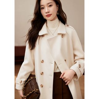 MOHO&MO 2024冬季韩系加厚保暖单面呢大衣气质加厚保暖女大衣