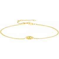 周大生【新年】小方糖黄18K金手链女款手链叠戴手链手饰 18k金手链