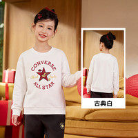 Converse【CNY新年系列】匡威儿童加绒卫衣男女童春季套头上衣红色拜服服 古典白【春秋毛圈款】 150 /72 【身高140-152cm】