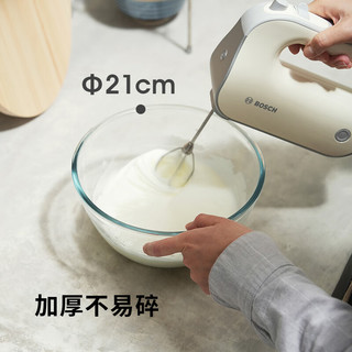 霜山加厚玻璃碗家用厨房烘焙沙拉打蛋碗耐热可微波和面揉面料理盆 套装（玻璃碗+不锈钢盖）