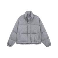 BODYDREAM肌理感羽绒服男款冬季宽松休闲针织加厚外套 花灰色