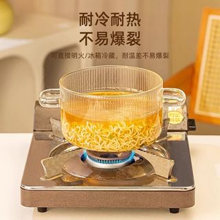 青苹果玻璃锅耐热可明火家用小火锅汤锅米粥锅泡面双耳碗带盖