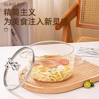 青苹果玻璃锅耐热可明火家用小火锅汤锅米粥锅泡面双耳碗带盖