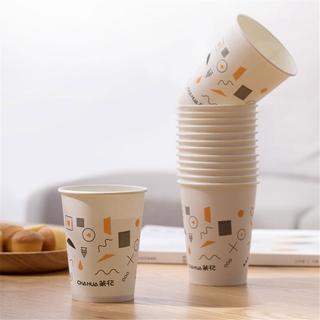 一次性杯子防漏防烫加厚公司家庭用饮料杯咖啡杯纸杯100只装