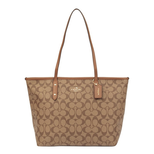 COACH 女士奥莱款经典标志双面老花city30托特包 F58292