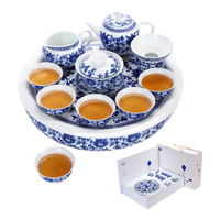 康乐品 景德镇陶瓷功夫茶具套装简约家用防烫泡茶壶茶杯茶盘整套礼盒装