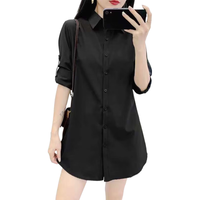 诗蒂淑白色衬衫女长袖中长款韩版2025新款BF性感衬衣宽松大码打底睡衣风